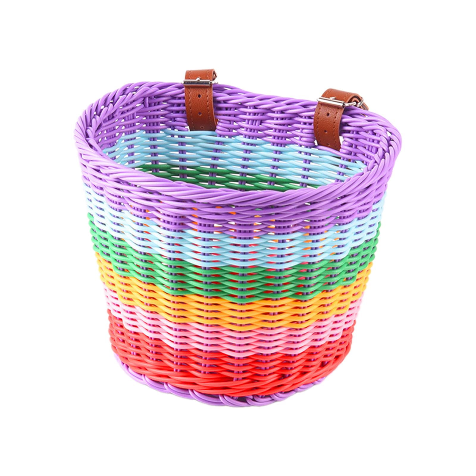 kesoto Kids Bike Basket Rainbow Color Carrying Basket for