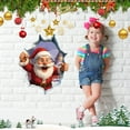 thumbnail image 2 of WMGHA 3D Snowman Breaking Through Wall Decals - PVC Adhesive Holiday Window Stickers for Kids' Rooms, Festive Christmas Wall Art for Living Room and Home Decor, 2 of 5