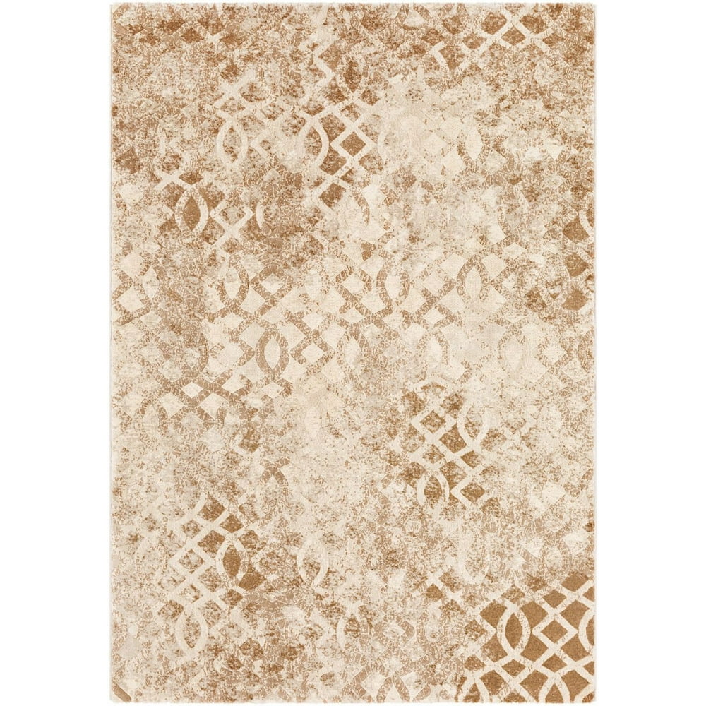Contemporary Carmel Collection Area Rug in Caramel Color and Rectangle