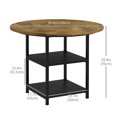 thumbnail image 3 of HOMCOM Table à Manger Industrielle de 39,4 Pouces avec Étagères de Rangement Brun Rustique, 3 of 10