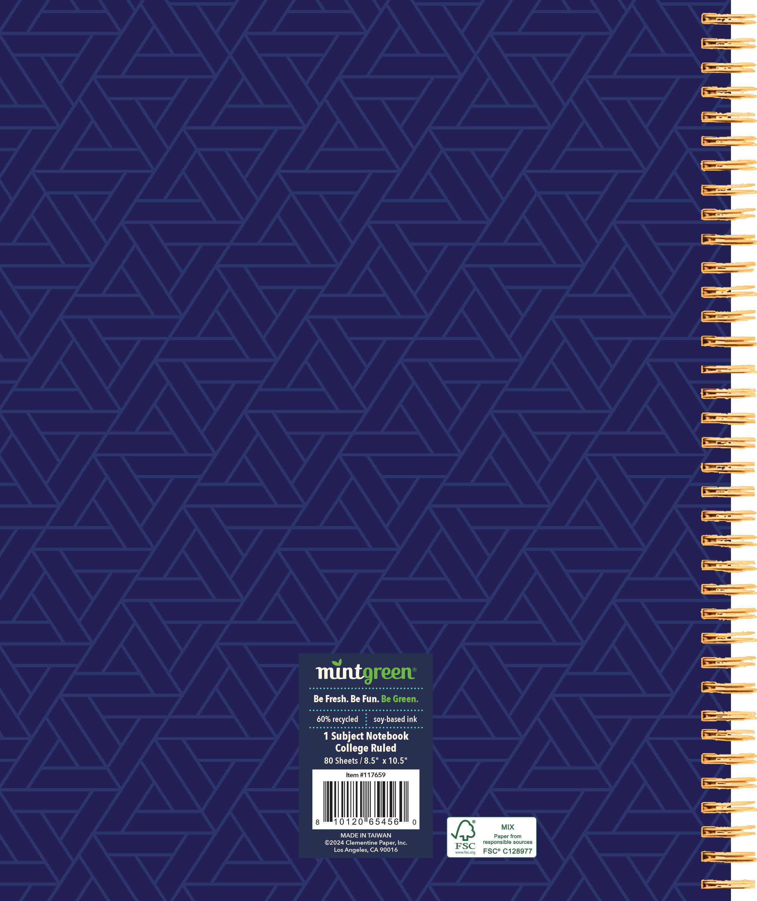 (2 pack) Mintgreen Spiral Bound 1 Subject Notebook College Ruled - Professional Series - 80 Sheets - 8.5 x 10.5in.
