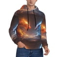 thumbnail image 2 of Fotbe Men's Hoodie with Red And Blue Fire Dragon D Pattern - Kangaroo Pocket Pullover Hooded Sweatshirt, Perfect for Daily Wear, Travel, and Home-Small, 2 of 7