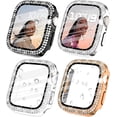 thumbnail image 1 of 4 Pack Compatible with Apple Watch 40mm Case Cover with Screen Protector,Crystal Bling Case Diamond Protective Face Cover Rhinestone Covers Bumper for iWatch Series 7 6 5 4 3 2 1 SE Girl, 1 of 5