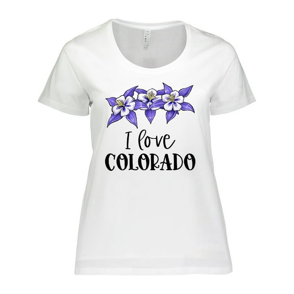 Inktastic I Love Colorado Columbine Flowers Women's Plus Size T-Shirt