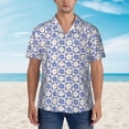 thumbnail image 2 of Xecao Plaid Flowers print Hawaiian shirt - a stylish short-sleeve button-down for men, perfect for casual beach and tropical outings., 2 of 9
