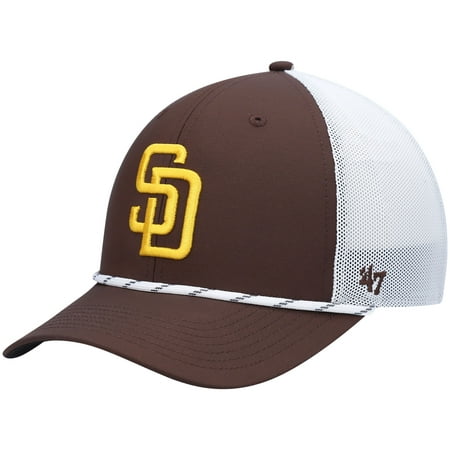 Men’s ’47 Brown/White San Diego Padres Burden Trucker Snapback Hat – OSFA