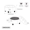thumbnail image 5 of CQSXDA Upholstered Round Ottoman With Reversible Lid In Beige Fleece Fabric For Living Room Bedroom Office Storage Stool，Blue, 5 of 10