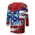 thumbnail image 4 of TrendVibe365 4th of July T Shirts Women Summer Stars Stripes Independence Day Shirts Casual 3/4 Sleeve Patriontic Tunic Tops Fashion Crew Neck 1776 Clothes Loose Fit Outfits, 4 of 5
