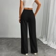 thumbnail image 4 of High Waisted Work Pants for Women Business Casual Outfits Office Dressy Pants Trousers with Pockets Wide-Leg Pants, 4 of 5