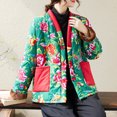 thumbnail image 6 of Quilted Jackets for Women, Women's Winter Fashion Ethnic Style Flower Printed Cotton-Padded Jacket Long-Sleeved Cotton Coat Christmas Gift, 6 of 9