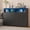 Black, variant on Yeshouse 8-Drawer Dresser with Storage Shelves, LED Lights and Charging Station