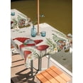thumbnail image 2 of Outdoor Tablecloth with Umbrella Hole for Patio/Picnic/Party/Camping, Gnomes Mushroom Waterproof Table Cloth Square Cover Washable, Farmhouse Vintage Leaves Plants Butterfly (60"x 60"), 2 of 8