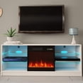 thumbnail image 6 of Manhattan Fireplace TV Stand for TVs up to 65", Modern High Gloss 58" Entertainment Center, Electric Fireplace TV Media Console with Storage Cabinets and LED Lights, 6 of 12