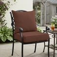 thumbnail image 3 of EAGLE PEAK Outdoor Deep Seat Cushion Set for Patio Furniture, 25 x 25 x 5 inch, 2 PCS Back Chair Cushion with Fixed belt, Brown Stripe, 3 of 9