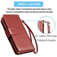 thumbnail image 6 of Galaxy S20 FE 5G Case, Galaxy S20 Fan Edition Wallet Case, Takfox PU Leather Case Kickstand Cash ID Credit Card Slots Holder Flip Phone Case Cover Detachable Magnetic Hard Case & Strap,Wine Red, 6 of 7