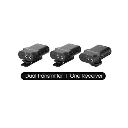 BOYA - Dual-Channel Wireless Receiver With Two Transmitters  Microphone Kit