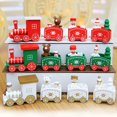 thumbnail image 2 of Decoración de tren de madera de Navidad de cuatro etapas, decoración de juguete de tren de Navidad de madera de Navidad decoración de ventana de regalo de dibujos animados para niños Zhivalor FLD-3572, 2 of 3