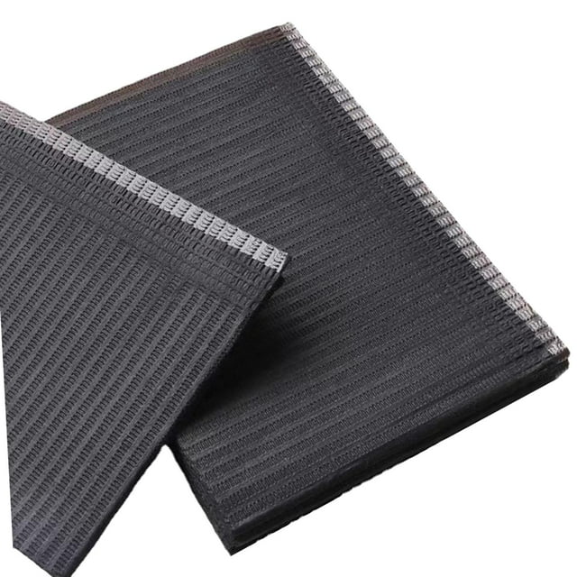 50 piezas de tapetes desechables para uñas, bandeja para cubrir paños limpios, manteles prácticos para mesa, babero para uñas Negro