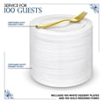 thumbnail image 2 of 200 Pcs White Plastic Dessert Plates for Weddings and Gold Plastic Forks, 7.5" Wedding Cake Plates and Forks, Elegant Salad/ Appetizer Plates Disposable for Party, Thanksgiving, Reception, 2 of 7