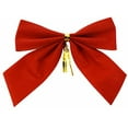 thumbnail image 2 of Set of Mini Red Velvet Festive Holiday Christmas Bows - Perfect as Tree Ornaments , Tree Filler, and More! - Measures 2.5" X 2", 2 of 2