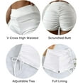 thumbnail image 5 of Women's V Cross High Waisted Swim Shorts Ruched Side Tie Boy Shorts Swimsuit Bottoms with Liner, 5 of 6
