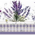 thumbnail image 4 of Lavender Floral Provence Purple Oval Tablecloth 60x84Inch, Floral Lavender Tablecloth, French Farmhouse Watercolor Waterproof Tablecloth for Indoor and Outdoor, Holiday Kitchen Restaurant and Party, 4 of 6