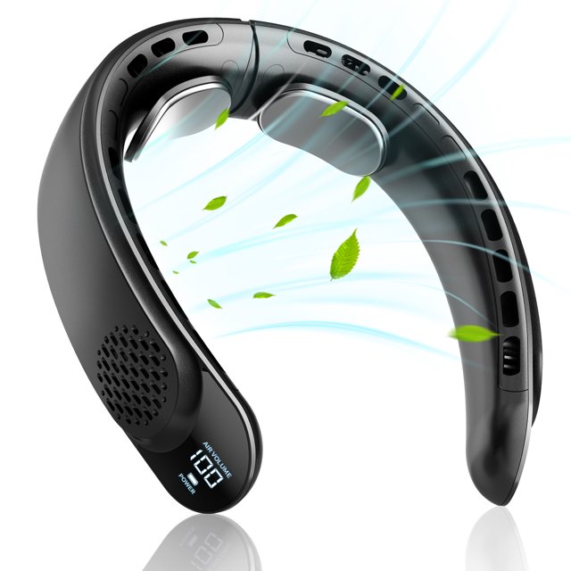 Ergonomic Neck Fan with 3 - Speed Cooling, 4000mAh Long - Lasting Battery, Smart Display for Outdoor/Office/Gym