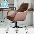 thumbnail image 5 of Martha Stewart Rayna Upholstered Office Chair in Saddle Brown/Oil Rubbed Bronze, 5 of 15