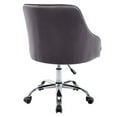 thumbnail image 2 of Swivel Office Chair, Velvet Upholstered Computer Wingback Chair with Armrest and Metal 360° Swivel Lift Leg, Height Adjustable Office Chair for Living Room Office, Gray, 2 of 7