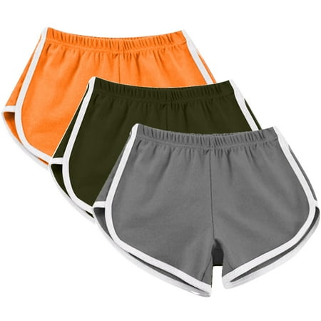 Meichang 3 Packs Women s Workout Shorts Elastic Waist Sports Dolphin Shorts Summer Casual Dance Athletic Shorts Yoga Gym Running Hot Pants Gray L