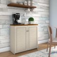 thumbnail image 4 of Bush Furniture Fairview Small Storage Cabinet with Doors and Shelves in Antique White and Tea Maple, 4 of 5