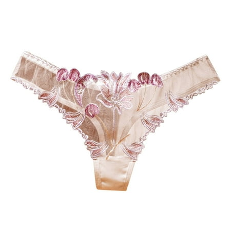 

Women Mesh Full Transparent Embroidery Panties Womens Lace Panties Bikini