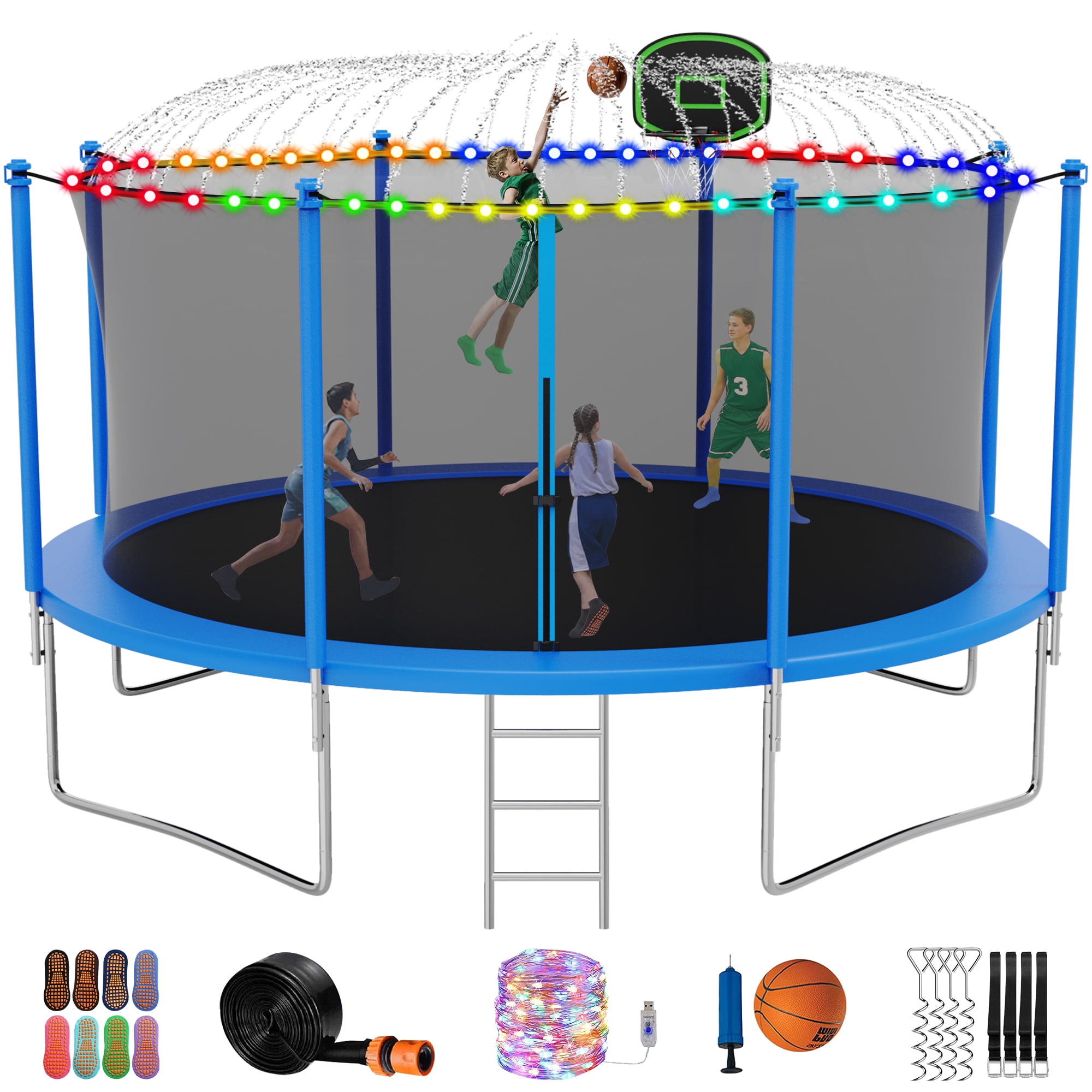 Jump Into Fun Trampoline 14FT, 1400LBS Trampoline for Adults/Kids