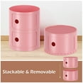 thumbnail image 5 of 3 Drawer Sliding Barrel Modern Bedroom Nightstand, Pink, 5 of 8