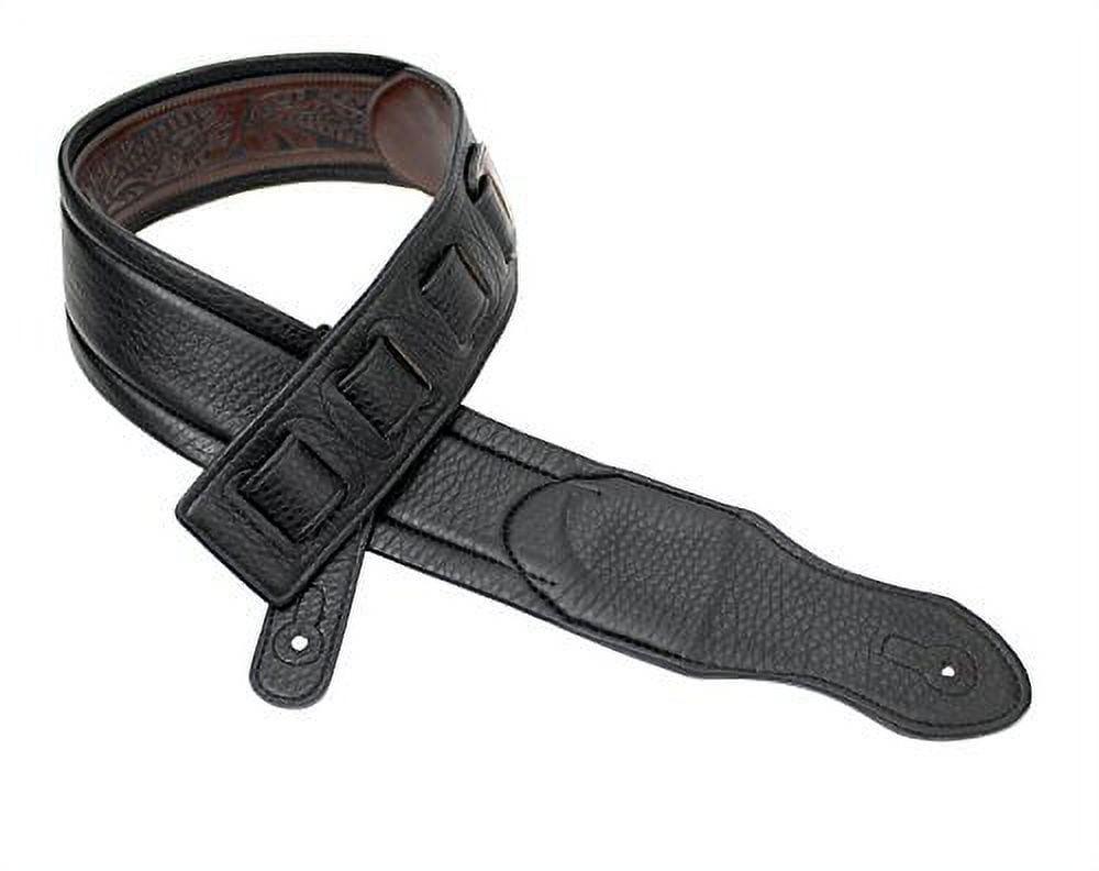 Walker & Williams G-110 Mahogany Brown Padded Guitar Strap with Embossed Tooling