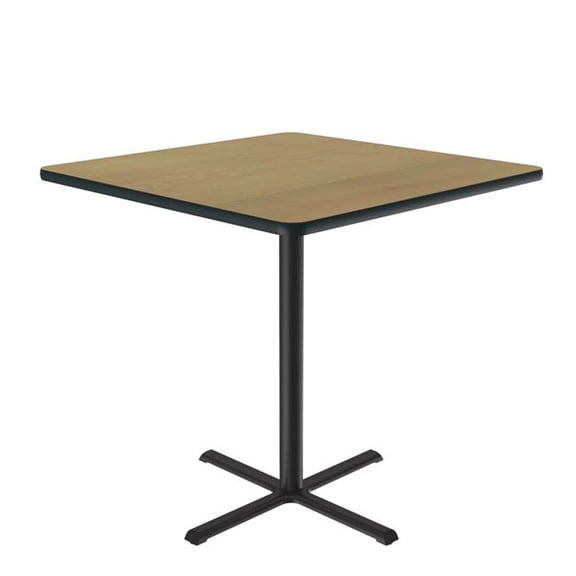 Correll SXB36S-16-98-16 36 in. X-Base High Pressure Laminate Cafe & Breakroom Table with Stamped Steel Base - Fusion Maple - Square