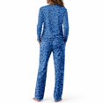 thumbnail image 6 of Pajamas For Women Leopard Print Loungewear Set Crew Neck Long Sleeve Top And Drawstring Wide Leg Pants Two Piece Pajama Set, 6 of 6