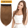 thumbnail image 1 of SEGO Thick Hidden Wire in Hair Extensions 100% Remy Human Hair Extensions with Invisible Band Translucent Fish Line Hairpiece Without Clip, 1 of 7