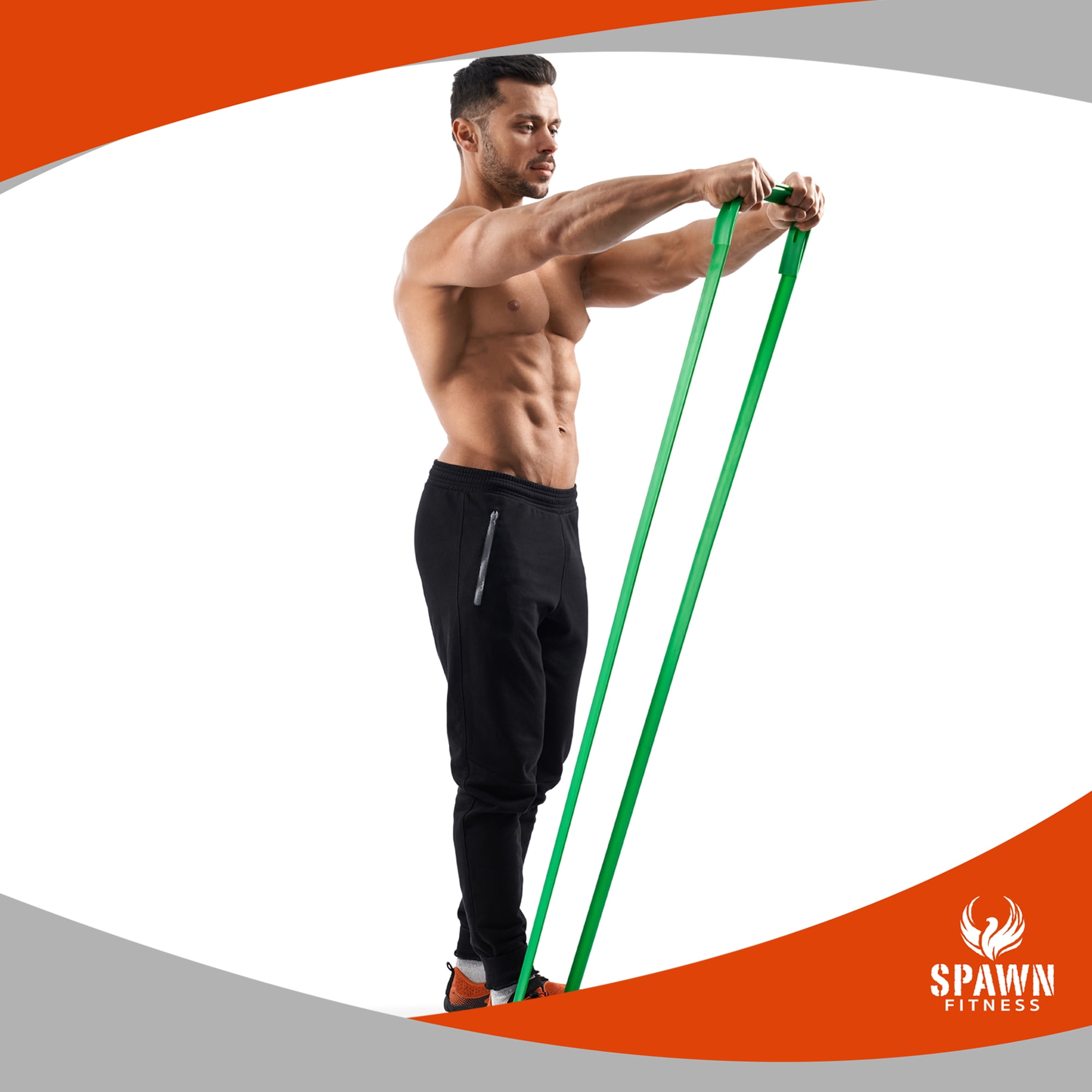Spawn Fitness Pull Up Assistance Bands 4-piece and Resistance Band with Handle Set