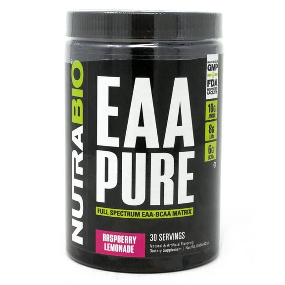 NutraBio EAA Pure Raspbery Lemonade 30 Servings