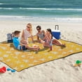thumbnail image 5 of Extra Large Picnic Beach Blanket Waterproof Sand Proof Portable Outdoor Mat White Starfish Conch 80x118, 5 of 9