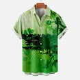 thumbnail image 2 of WREESH Men's Button Down Shirt Casual St. Patrick's Day Shamrocks Print with Pocket Turndown Short Sleeve Shirt White, 2 of 5
