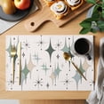 thumbnail image 2 of Green Beige Diamond Placemats Set of 4, Modern Geometric Middle Century Pink Placemats for Dining Table, Place Mats for Kitchen Tabletop, Waterproof Wipeable Dining Table Mats Set, 2 of 9