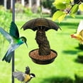 thumbnail image 6 of Luxcidy Vintage Metal Birds Feeder, Brown Iron Hanging Outdoor Bird Bath (Owl), 11.02x3.94in for Garden Yard Patio Lawns Decor, Rustic Finish (A), 6 of 6