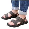 thumbnail image 4 of Sandals for Men, Breathable Open-Toe Design with Thick Rubber Sole, Adjustable Buckle Strap, Cushioned Insole for Arch Support, Non-Slip Traction, Fashion Casual Style, 4 of 9