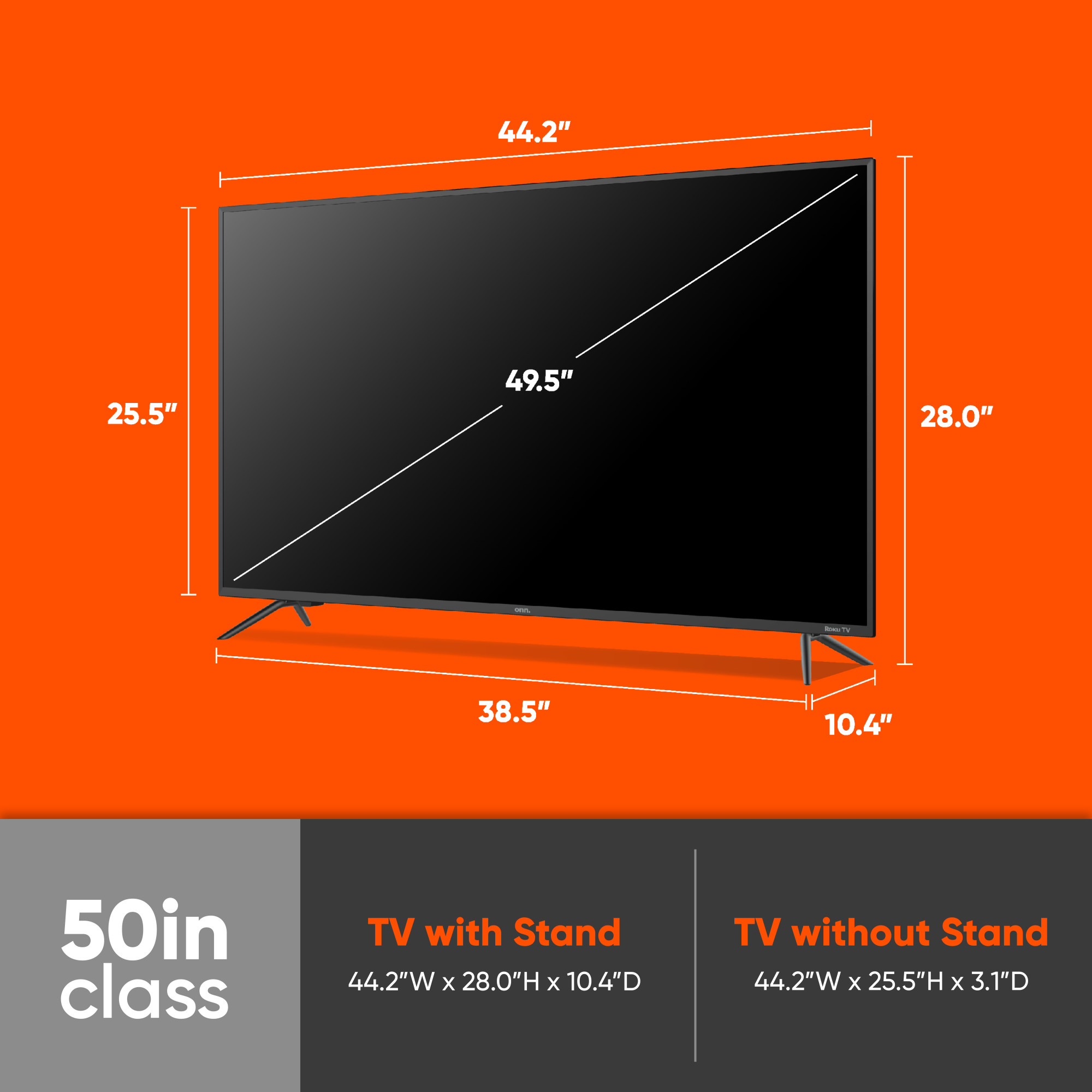 onn. 50” Class 4K UHD (2160P) LED Roku Smart Television HDR (100012585) - image 12 of 19