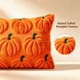 thumbnail image 4 of Fall Pumpkin Lumbar Throw Pillow Cover, Raised Tufted Pumpkin Textured Rectangular Pillowcase, 12×20 Inch Autumn Decorative Cushion Cover for Sofa Couch Bedroom, 4 of 6
