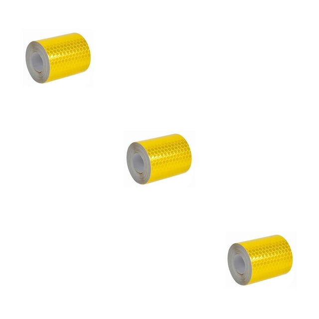 bedienty Safety Reflection Light Luminous Night Warning Tape Strip Belt Sticker For Cars gold 3Set