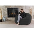 thumbnail image 3 of Chill Sack Bean Bag Chair, Memory Foam Lounger with Microsuede Cover, Kids, Adults, 5 ft, Dark Grey Pebble, 3 of 5