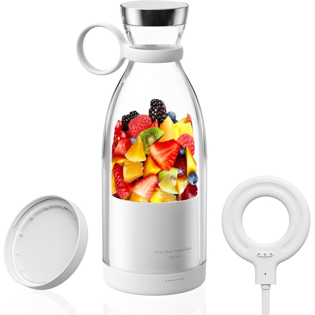 TEMOGU-Personal Size Blender, Portable Blender, Battery Powered USB Blender (White)